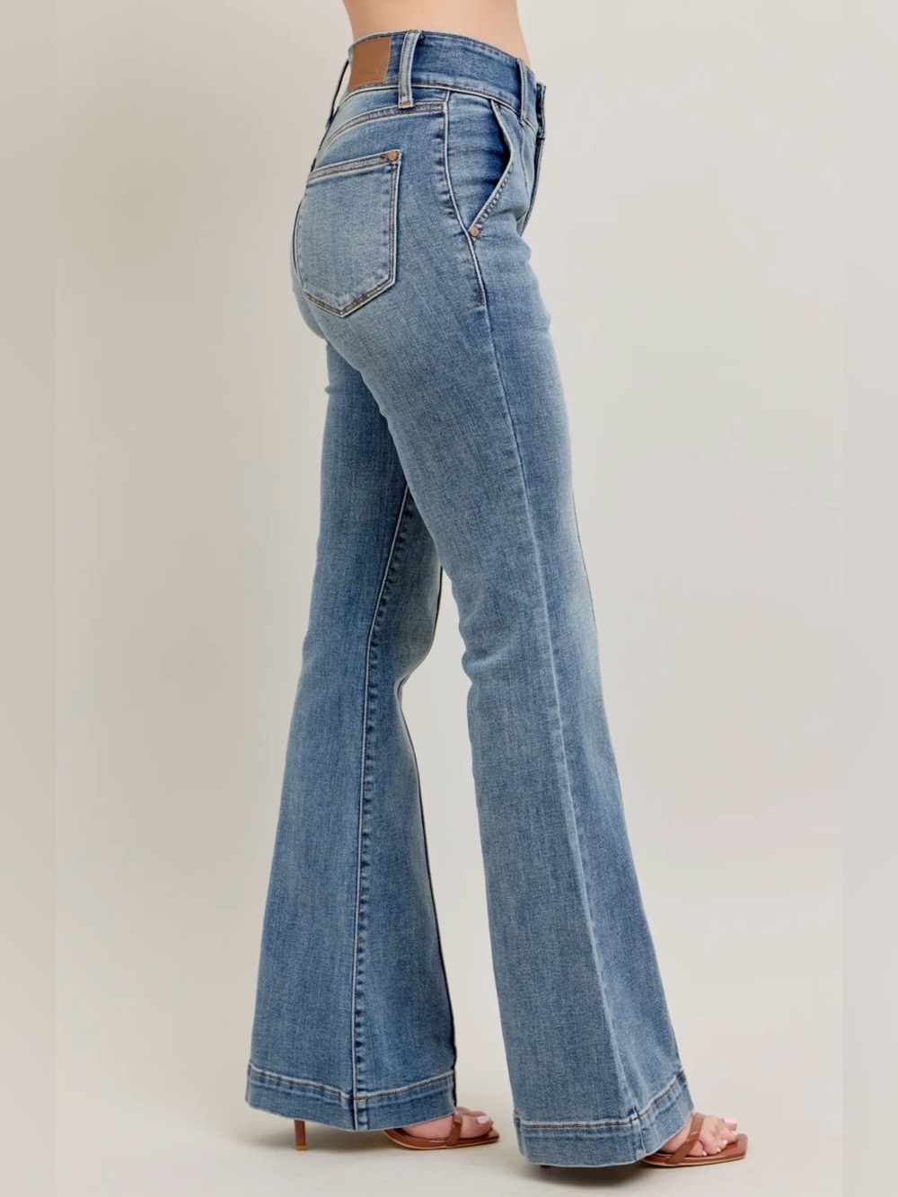 NWT Judy Blue High Waisted Trouser Flare Jeans - Picture 2 of 8
